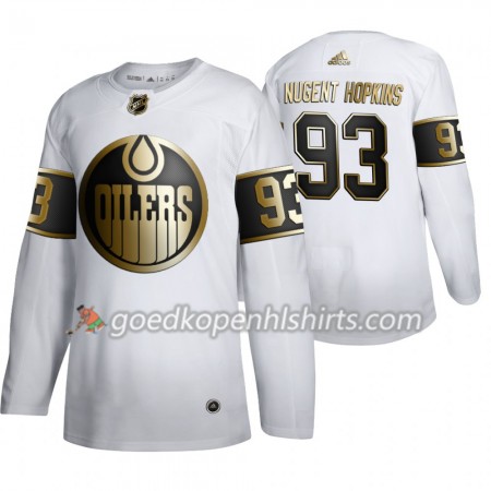 Edmonton Oilers Ryan Nugent-Hopkins 93 Adidas 2019-2020 Golden Edition Wit Authentic Shirt - Mannen